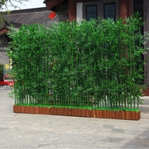 仿真竹子室内装饰屏风隔断造景植物背景墙人造塑料假竹子栅栏绿竹