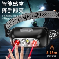 led头灯超亮可充电头戴式强光感应手电筒小型便携式夜钓鱼灯锂电