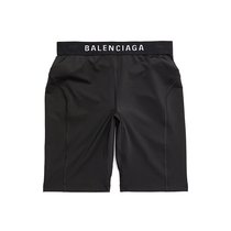 Balenciaga/巴黎世家 女士黑色涤纶贴身松紧运动短裤
