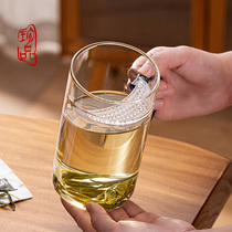 月牙杯过滤茶杯带滤网玻璃泡茶杯茶水分离杯子喝茶水杯男士绿茶杯