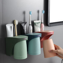 牙刷杯子置物架网红漱口杯牙刷架套装家用免打孔壁挂单个电动牙刷