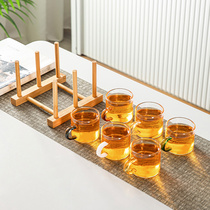 家用杯子玻璃水杯简约过滤红茶杯小号单个带把耐高温品茗杯6只装