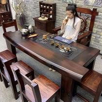 新款老船木茶桌椅组合阳台家用小茶台新中式实木功夫茶几多功能泡