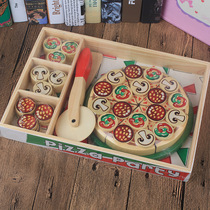木制仿真过家家披萨玩具儿童益智动手切切乐水果蛋糕披萨茶点玩具