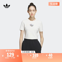 MONKEY KINGDOM合作系列短款运动短袖T恤女adidas阿迪达斯三叶草