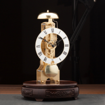 北极星报时德国赫穆勒机械座钟纯铜座钟骨架钟机芯欧式金属台钟