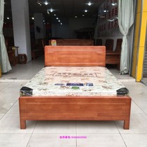 直销新款橡木床结婚大床加厚款实木床 现代简约1.2米橡木床1.5米