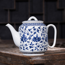 茶壶陶瓷单壶大号青花瓷缠枝纹釉下彩茶具套装大码家用景德镇中式