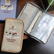 多用途 多隔层 出口日本正品猫咪零钱包票据夹可拆卸封口袋小包