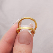 食指素圈戒指女高级感彩金素戒时尚指环小指个性仿黄金尾戒不掉色
