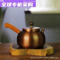 日本购【素壶】紫铜侧把小壶茶室急需壶泡茶壶手工加厚日式铜壶实