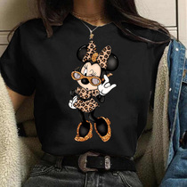 Leopard Mouse Tshirt 夏季卡通豹纹老鼠印花休闲男女t恤体恤衫