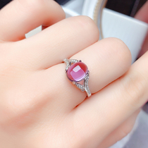 天然高级紫水晶戒指女925纯银镶嵌紫色宝石指环女开口戒2克拉礼物