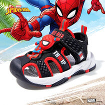 迪士尼美队蜘蛛侠男童运动包头凉鞋2024夏季新款夏季海滩沙滩鞋
