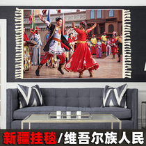 新疆挂毯特色民族装饰画胡杨林风景维族十二木卡姆墙壁仿羊毛挂画