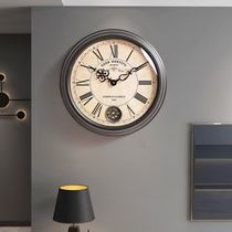 2021新款复古创意挂钟家用客厅轻奢挂墙钟表现代简约美式时尚时钟