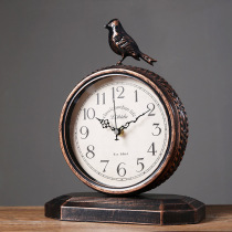 欧式复古座钟客厅坐钟钟表摆件桌面美式创意台式台钟时钟摆钟家用