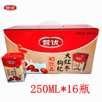 营优红枣枸杞奶饮品250ml16瓶整箱营养早餐奶水果奶牛奶饮料包邮