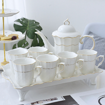 陶瓷水具套装简约客厅水杯欧式下午茶壶套装家用耐热水壶水杯茶杯