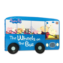 送音频 公车上的轮子sing along with Peppa Pig The Wheels on the Bus粉红猪小妹佩奇造型玩具书儿歌童谣英文原版绘本早教启蒙
