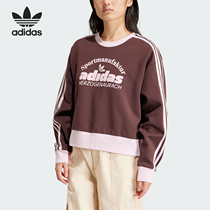 Adidas/阿迪达斯官方正品三叶草女士宽松圆领卫衣套头衫IR6098