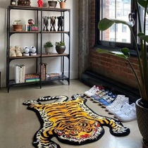RAWEM港风藏式卧室客厅老虎地毯细腻防滑床边毯西藏风格老虎地垫