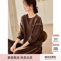 XWI/欣未刺绣设计美拉德卫衣套装女春季宽松显瘦上衣休闲裤两件套
