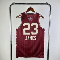 2024赛季全明星西部23号詹姆斯球衣 James热压球迷版篮球服 红