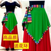 舞蹈民族风半身裙一片式(四季通用)广场舞藏族围裙百搭演出服装