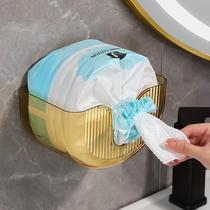 洗脸巾收纳盒壁挂卫生间纸巾盒圆形卷筒抽纸盒一次性面巾纸置物架