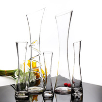 小清新玻璃透明小花瓶 桌面花插小口细长玫瑰花瓶客厅迷你摆件