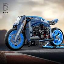 K盒子搭插拼装积木10217炫酷摩托车模型模玩机车机械小颗粒玩具男