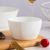 景德镇骨瓷纯白餐具家用陶瓷碗方形韩式碗菜碗米饭小碗面碗