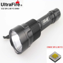 UltraFire C12 HI V3平头无果冻 LED灯珠7135恒流充电18650手电筒