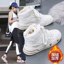 回力冬季新款韩版高帮加绒小白鞋子女学生棉鞋运动女鞋保暖加厚