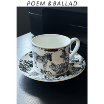 诗与歌 法式Jouy陶瓷咖啡杯复古杯子小众高级马克杯中古杯子套装