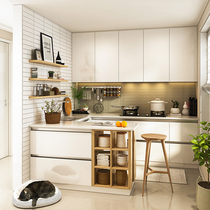 皮阿诺橱柜定制整体厨房厨柜石英石台面简易L型灶台柜家装装修