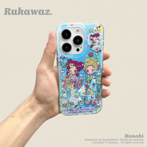 RUKAWAZx鸟鸟一联名原创双层夏日金鱼花火可爱动漫日系适用于iPhone苹果15/promax/14/13大孔imd手机壳