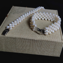 手工编织花式5排多层白色强光天然淡水珍珠手链正品时尚手镯女生