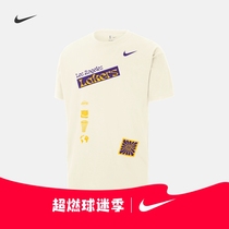 Nike耐克官方洛杉矶湖人队NBA男子T恤夏季新款宽松纯棉休闲FV9274