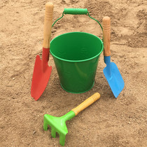 儿童沙滩玩具铁桶铁铲挖沙套装宝宝户外赶海玩沙戏水挖土园艺工具