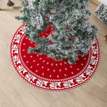 现货速发外贸新款圣诞节树裙雪花麋鹿针织圣诞树围裙圣诞树裙装饰