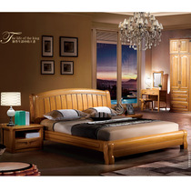 卧室家具榉木床实木床双人床婚床现代中式1.8米大床906中式大床