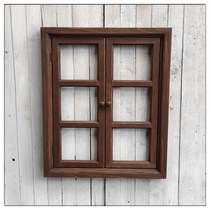 户外田园假窗户装饰仿真实木窗户框花园挂件创意拍摄道具复古做旧