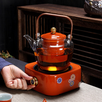 速发黑晶炉围炉煮茶壶泡茶壶单壶玻璃茶壶可加热红茶泡茶器茶具零