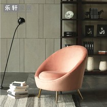 北欧轻奢单人沙发椅现代简约创意客E厅蛋型布艺休闲椅客厅接待椅