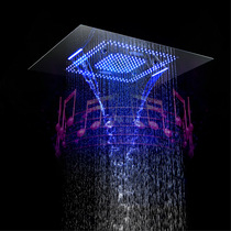 YJB高端创意淋浴花洒顶喷雨淋喷雾洗浴喷头遥控LED嵌入式音乐淋蓬