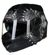 德国坦克头盔电动摩托车头盔男女双镜片揭面盔防雾个性全盔T270
