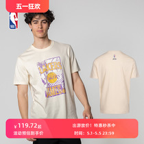 NBA 湖人队詹姆斯壁画系列夏日男子健身运动休闲时尚圆领短袖T恤