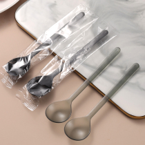古茗奶茶勺一次性长柄甜品水果勺子加厚塑料汤勺餐厅商用独立包装